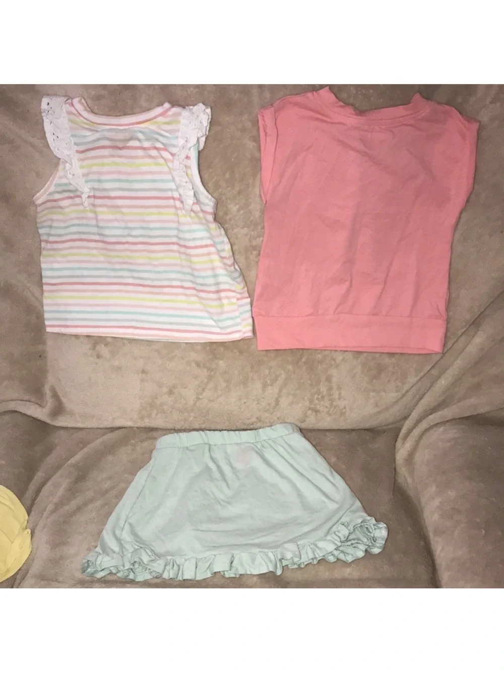 Freestyle 3T Girls Coral Rainbow Graphic Tee and Pastel Skirt Set